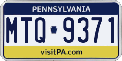 PA license plate MTQ9371
