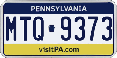 PA license plate MTQ9373