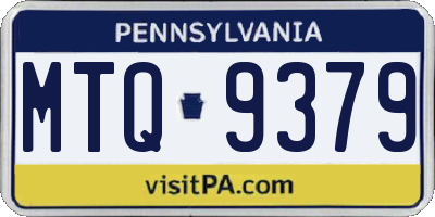 PA license plate MTQ9379