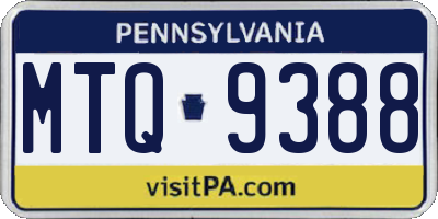 PA license plate MTQ9388