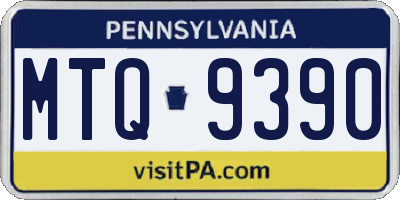 PA license plate MTQ9390