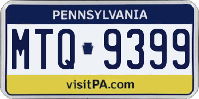 PA license plate MTQ9399
