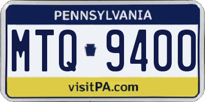 PA license plate MTQ9400