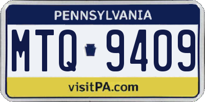 PA license plate MTQ9409