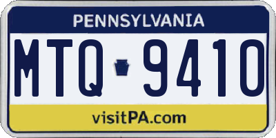 PA license plate MTQ9410