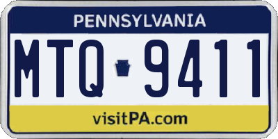 PA license plate MTQ9411