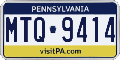 PA license plate MTQ9414