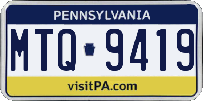 PA license plate MTQ9419