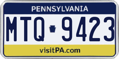PA license plate MTQ9423