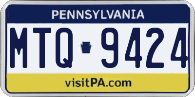 PA license plate MTQ9424