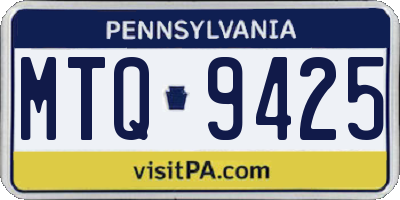 PA license plate MTQ9425