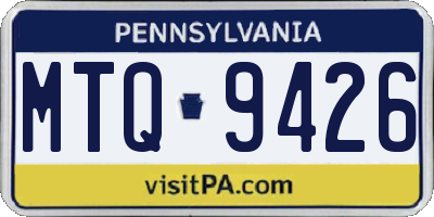 PA license plate MTQ9426