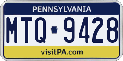 PA license plate MTQ9428