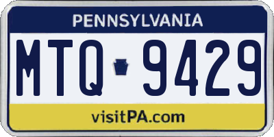 PA license plate MTQ9429