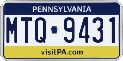 PA license plate MTQ9431