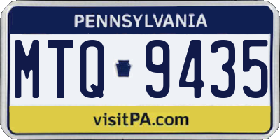 PA license plate MTQ9435