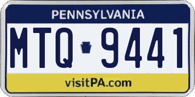 PA license plate MTQ9441