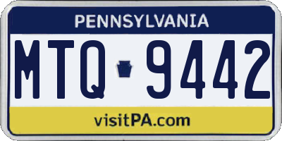 PA license plate MTQ9442