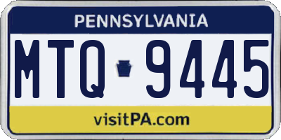 PA license plate MTQ9445