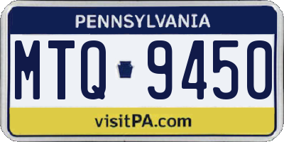 PA license plate MTQ9450