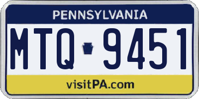 PA license plate MTQ9451