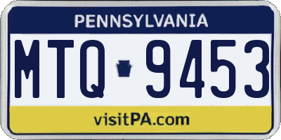 PA license plate MTQ9453