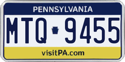 PA license plate MTQ9455