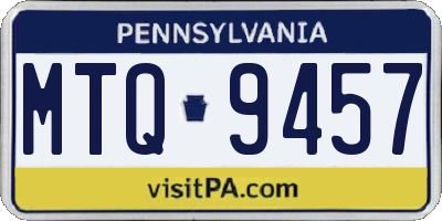 PA license plate MTQ9457