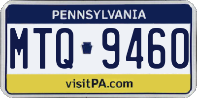PA license plate MTQ9460