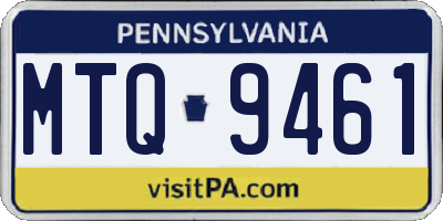 PA license plate MTQ9461