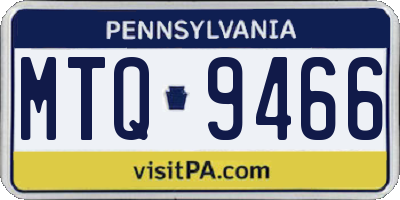 PA license plate MTQ9466