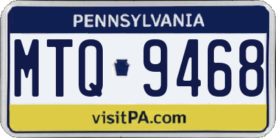 PA license plate MTQ9468