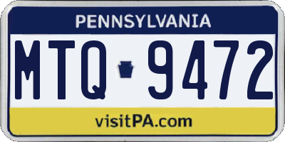 PA license plate MTQ9472