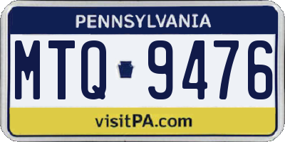 PA license plate MTQ9476