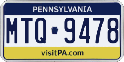 PA license plate MTQ9478