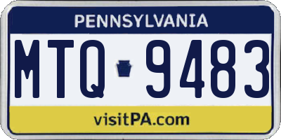 PA license plate MTQ9483
