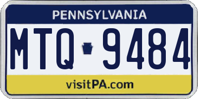 PA license plate MTQ9484