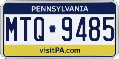 PA license plate MTQ9485
