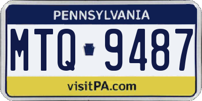 PA license plate MTQ9487