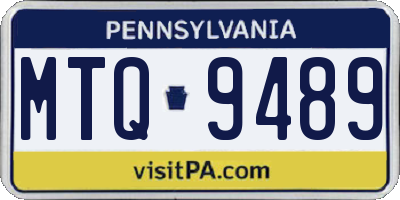 PA license plate MTQ9489