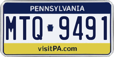 PA license plate MTQ9491