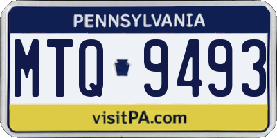 PA license plate MTQ9493