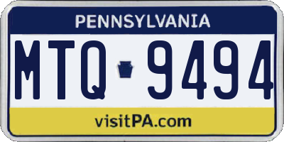 PA license plate MTQ9494