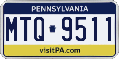 PA license plate MTQ9511