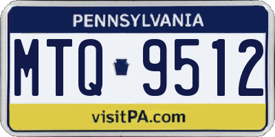 PA license plate MTQ9512