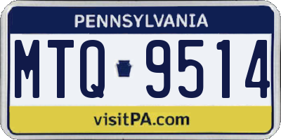 PA license plate MTQ9514
