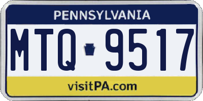 PA license plate MTQ9517