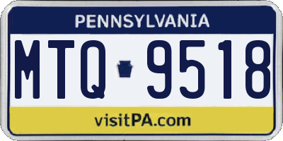 PA license plate MTQ9518
