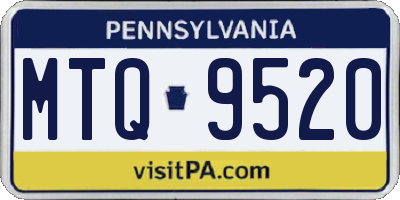 PA license plate MTQ9520