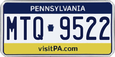 PA license plate MTQ9522